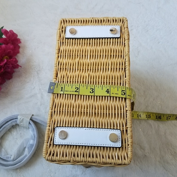 Kate Spade Lemon Print Sam Wicker Satchel with Dust Bag - Picture 6 of 9